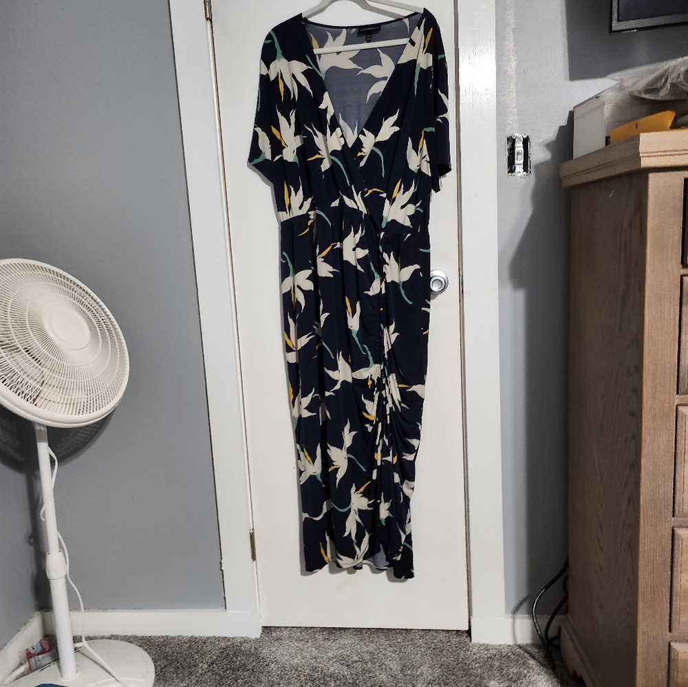 Ling knit dress with wsraparound style top